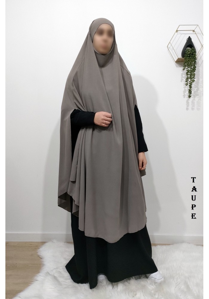 Long Khimar à Fentes en Tissu Jazz – Opaque et Fluide