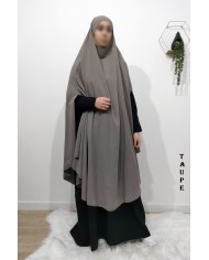 Long Khimar à Fentes en Tissu Jazz – Opaque et Fluide