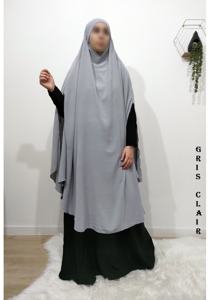 Long Khimar à Fentes en Tissu Jazz – Opaque et Fluide