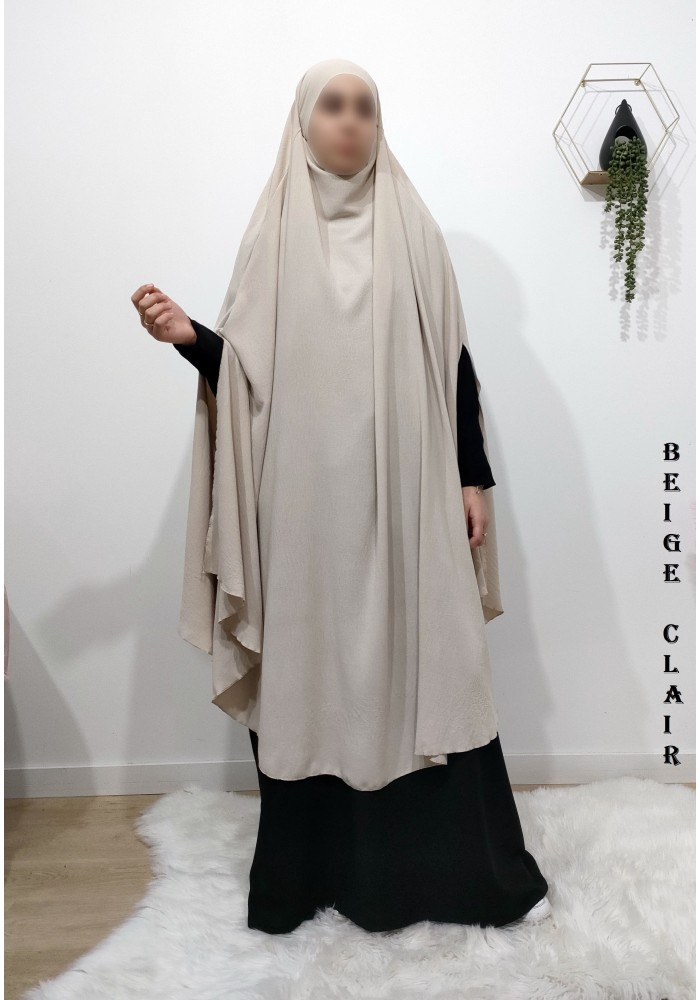 Long Khimar à Fentes en Tissu Jazz – Opaque et Fluide