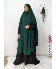 Long Khimar à Fentes en Tissu Jazz – Opaque et Fluide