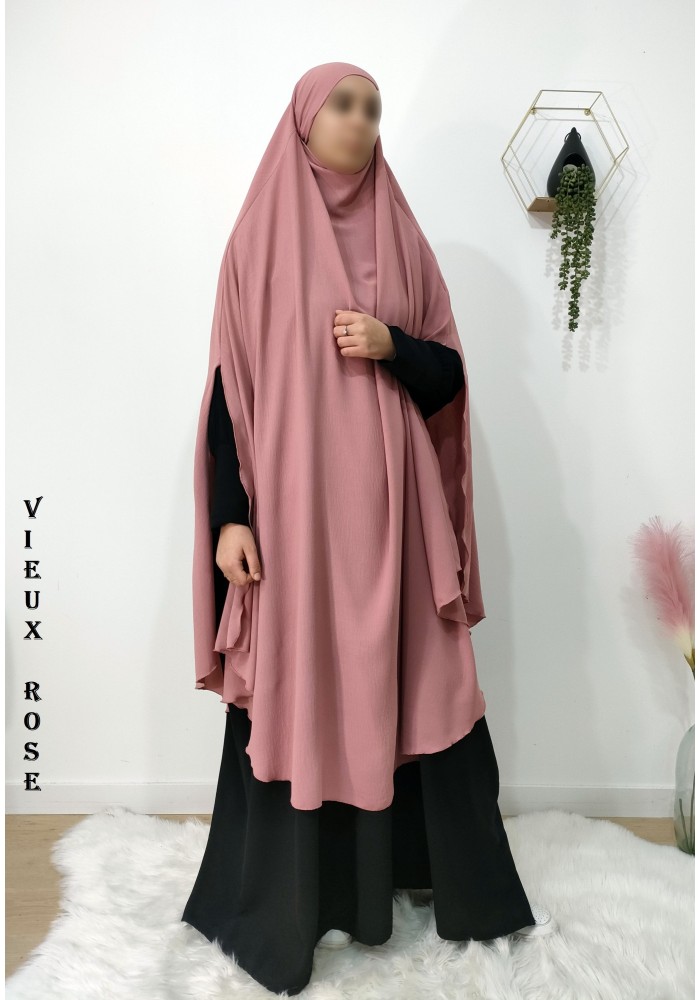 Long Khimar à Fentes en Tissu Jazz – Opaque et Fluide