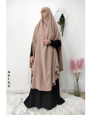Long Khimar à Fentes en Tissu Jazz – Opaque et Fluide