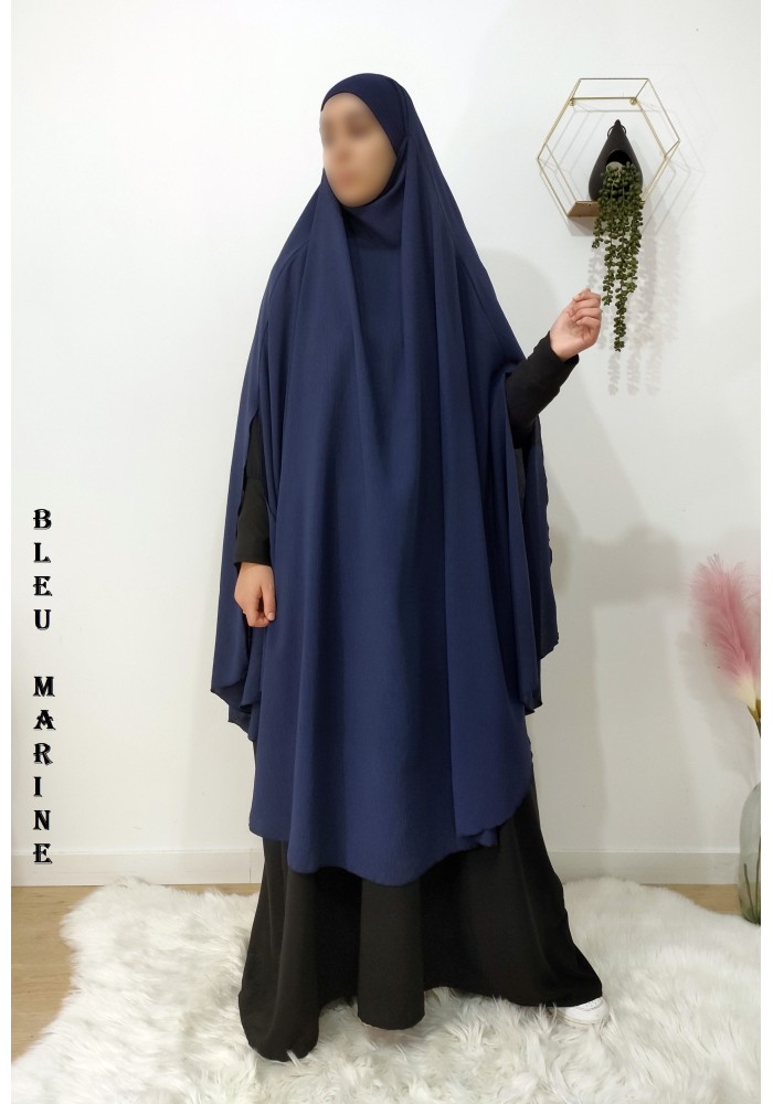 Long Khimar à Fentes en Tissu Jazz – Opaque et Fluide