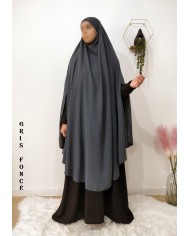 Long Khimar à Fentes en Tissu Jazz – Opaque et Fluide