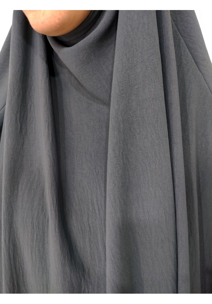 Long Khimar à Fentes en Tissu Jazz – Opaque et Fluide