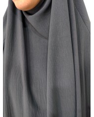 Long Khimar à Fentes en Tissu Jazz – Opaque et Fluide