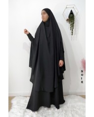 Long Khimar à Fentes en Tissu Jazz – Opaque et Fluide
