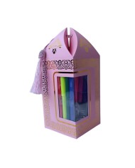 Tapis de prière à colorer (coloriage) avec feutres en couleur pour enfant musulman - Coffret bleu (garçon) ou rose (fille)