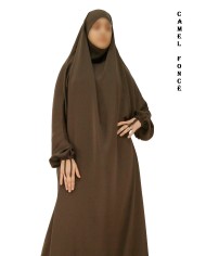 JILBAB 2 PIECES (SAROUEL) "EL BASSIRA" (Wool peach)