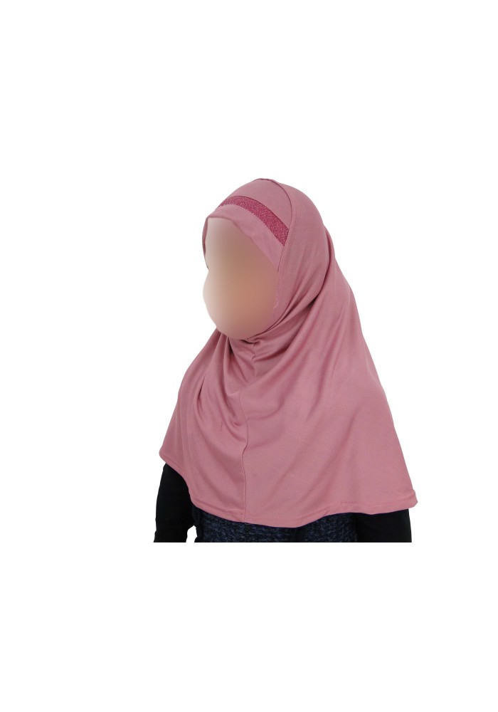 Hijab Enfant Lycra avec Bande Paillette | 1 Pièce