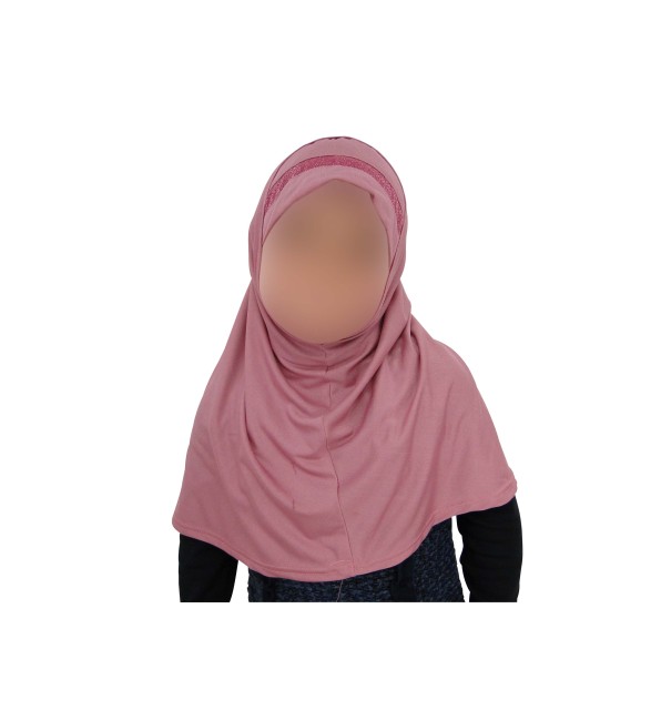 Hijab Enfant Lycra avec Bande Paillette | 1 Pièce