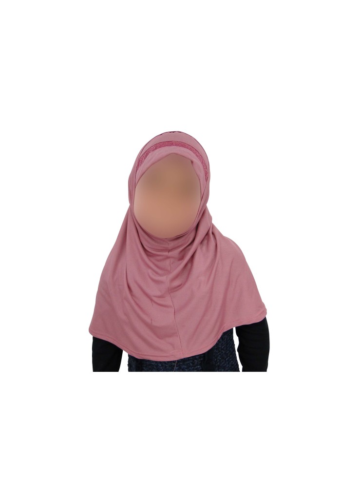 Hijab Enfant Lycra avec Bande Paillette | 1 Pièce