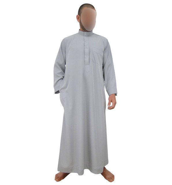Qamis Manches Longues avec Poches – Col Rigide