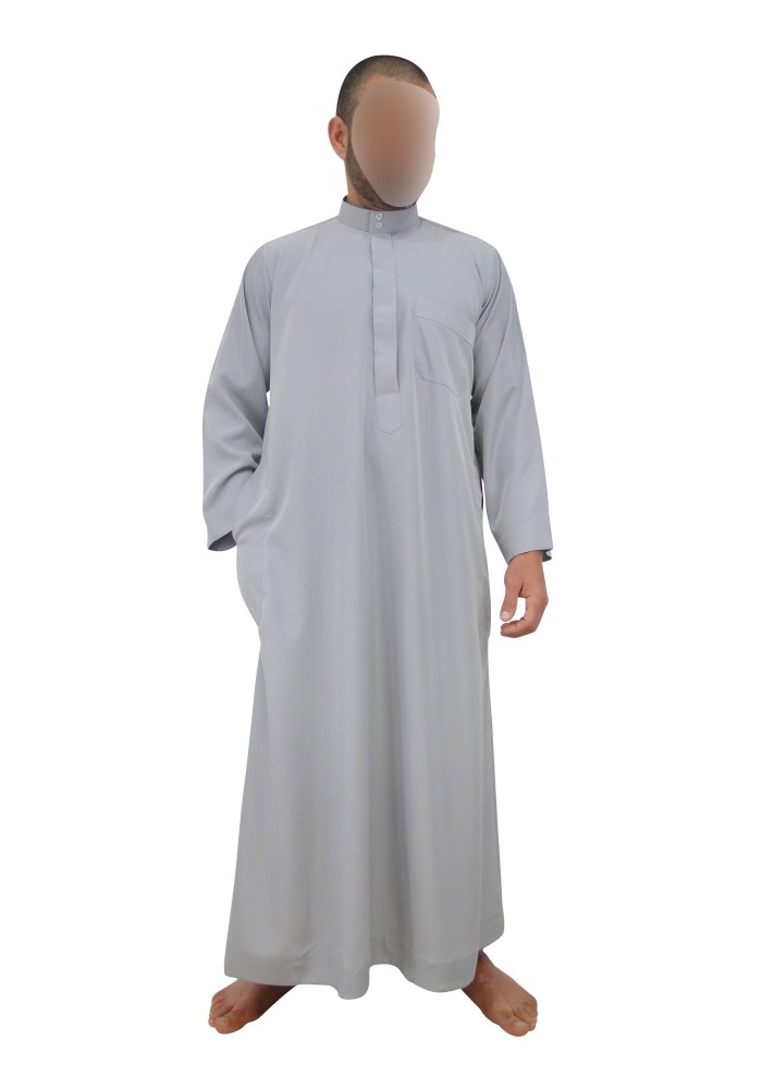 Qamis Manches Longues avec Poches – Col Rigide