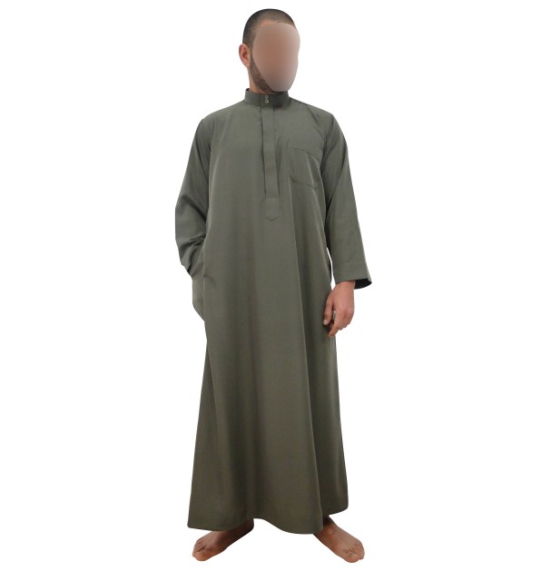 Qamis Manches Longues avec Poches – Col Rigide