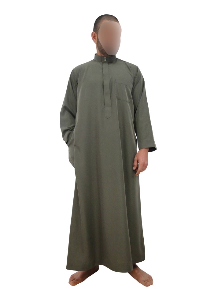 Qamis Manches Longues avec Poches – Col Rigide