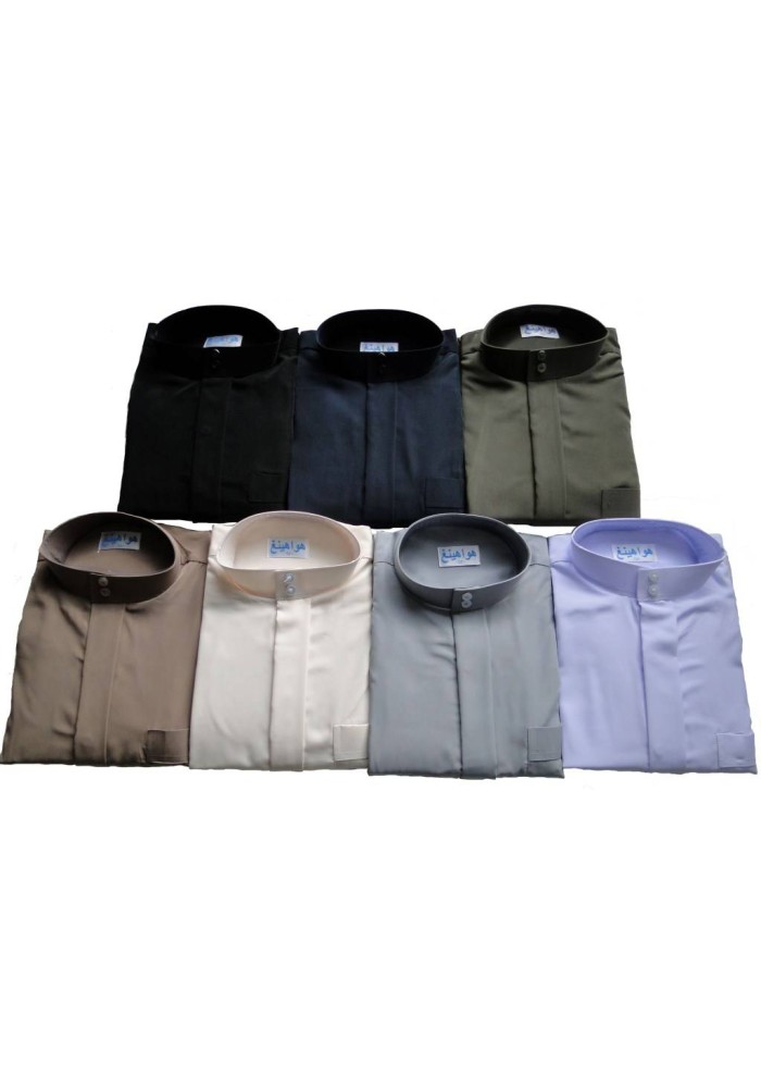 Qamis Manches Longues avec Poches – Col Rigide