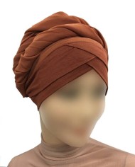 Hijab Malaisien Bonnet Croisé – Châle Intégré