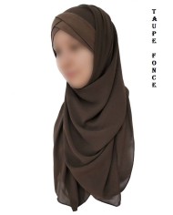 Hijab Malaisien Bonnet Croisé – Châle Intégré