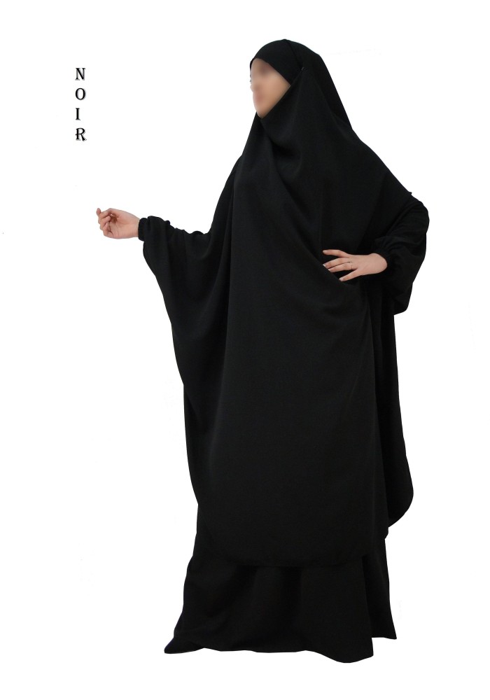 JILBAB 2 PIECES SEMI-PAPILLON "EL BASSIRA" (Wool peach)