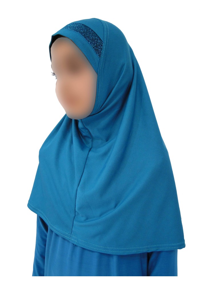 Hijab Enfant Lycra avec Bande Paillette | 1 Pièce