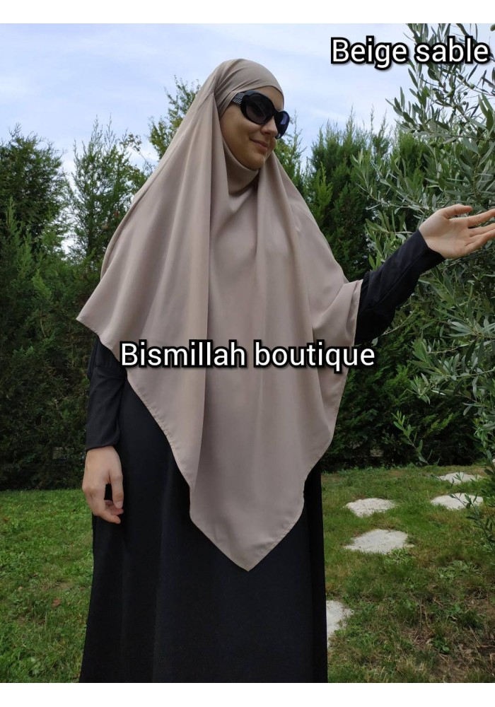 Khimar Ihsane à Pointe Court – Wool Peach