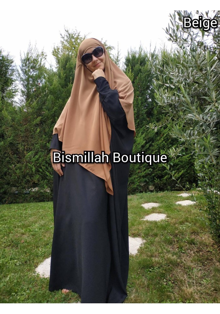 Khimar Ihsane à Pointe Court – Wool Peach