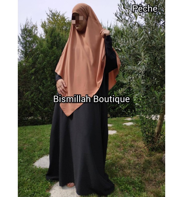 Khimar Ihsane à Pointe Court – Wool Peach