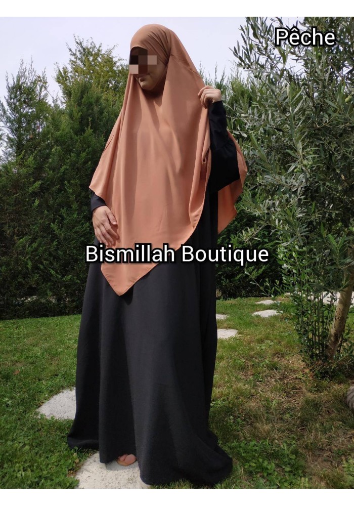 Khimar Ihsane à Pointe Court – Wool Peach