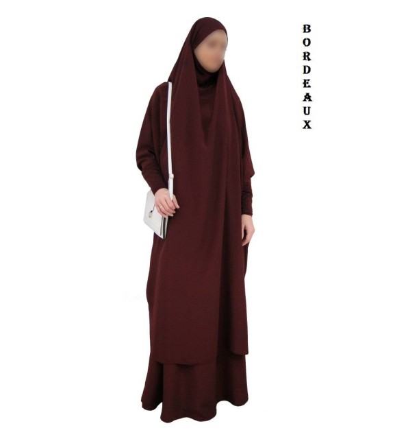 JILBAB 2 PIECES MANCHES LYCRA "EL BASSIRA" (Microfibre)