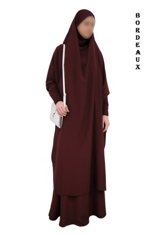 JILBAB 2 PIECES MANCHES LYCRA "EL BASSIRA" (Microfibre)