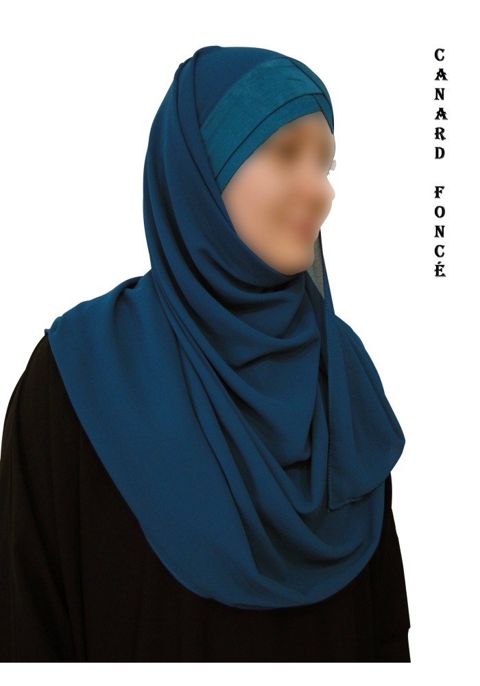 Hijab Malaisien Bonnet Croisé – Châle Intégré