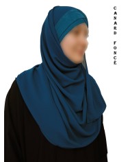 Hijab Malaisien Bonnet Croisé – Châle Intégré