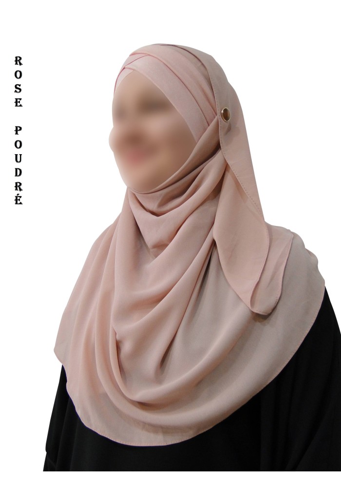 Hijab Malaisien Bonnet Croisé – Châle Intégré