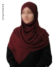 Hijab Malaisien Bonnet Croisé – Châle Intégré