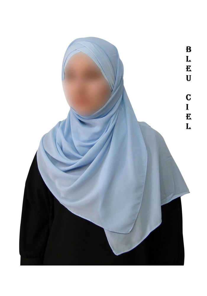 Hijab Malaisien Bonnet Croisé – Châle Intégré