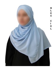 Hijab Malaisien Bonnet Croisé – Châle Intégré