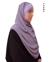 Hijab Malaisien Bonnet Croisé – Châle Intégré