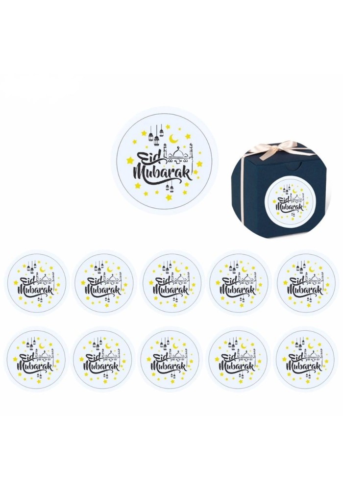 20 Étiquettes Eid Mubarak Blanches – Cadeaux Aïd