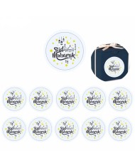 20 Étiquettes Eid Mubarak Blanches – Cadeaux Aïd