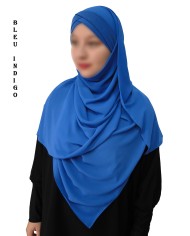 Hijab Malaisien Bonnet Croisé – Châle Intégré