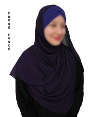 Hijab Malaisien Bonnet Croisé – Châle Intégré
