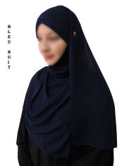 Hijab Malaisien Bonnet Croisé – Châle Intégré