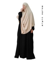 Khimar Long à Pointe en Tissu Jazz – Bandeau Intégré