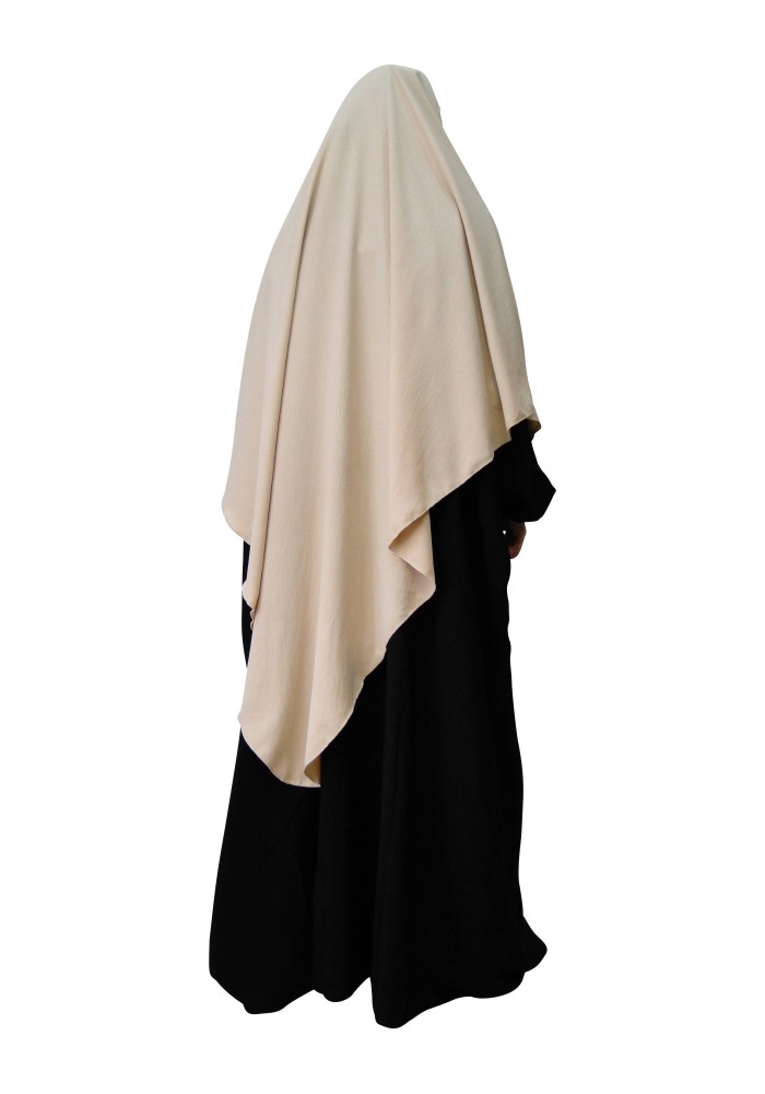 Khimar Long à Pointe en Tissu Jazz – Bandeau Intégré