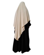 Khimar Long à Pointe en Tissu Jazz – Bandeau Intégré