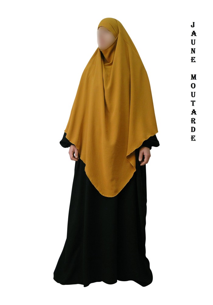 Khimar Long à Pointe en Tissu Jazz – Bandeau Intégré