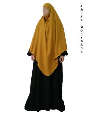 Khimar Long à Pointe en Tissu Jazz – Bandeau Intégré
