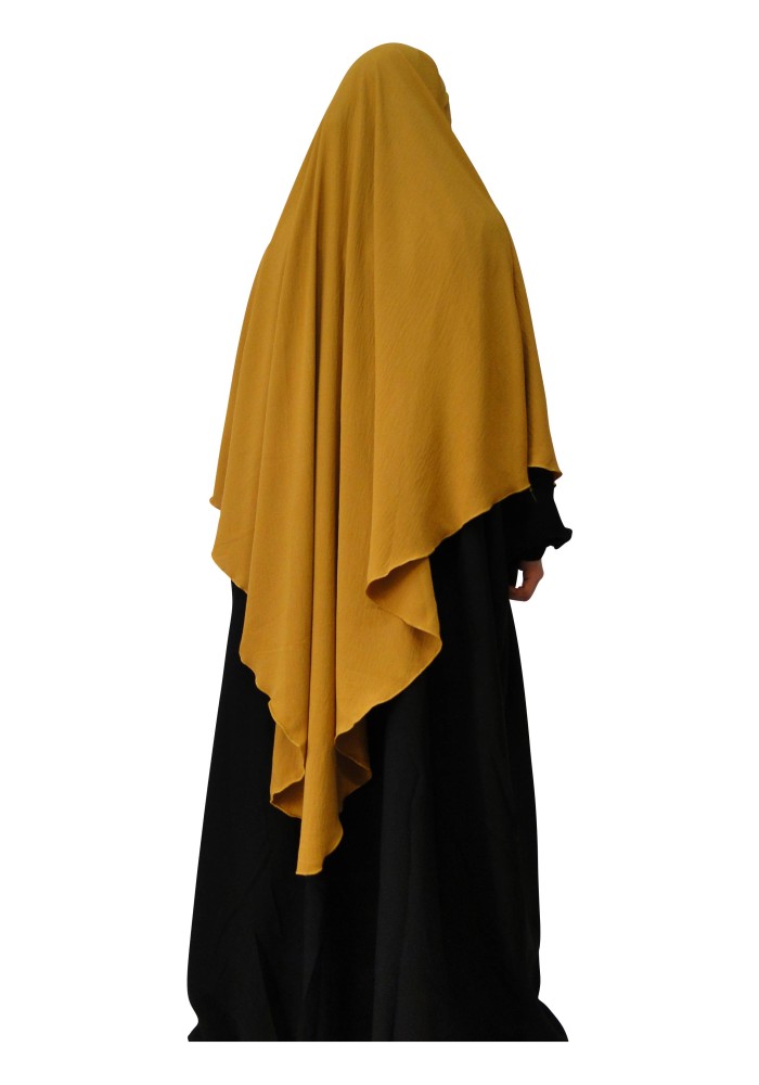 Khimar Long à Pointe en Tissu Jazz – Bandeau Intégré